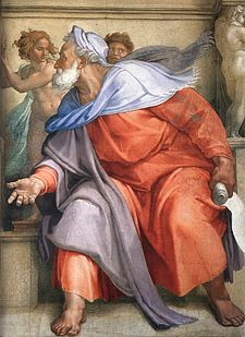 Michelangelo, Il profeta Ezechiele, volta della Cappella Sistina